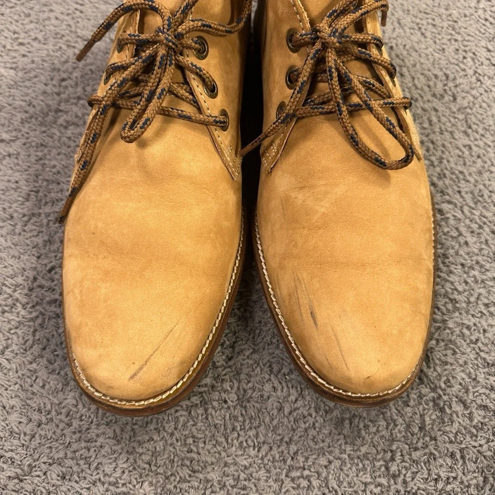 JL Powell Chukka Boots Mens 10 Tan Nubuck Leather Luxury Old Money Minimal 16076